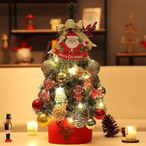 Mini Christmas Tree Tabletop Pvc Artificial Xmas Tree With String Light - £35.10 GBP