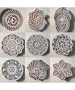 Large Wooden Handmade Printing Stamp Block Decorative Textiles Crafts Ta... - $12.00