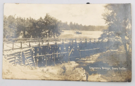 1911-1922 RPPC Engineers Bridge at Camp Custer, Augusta Michigan Photo Postcard - £18.29 GBP