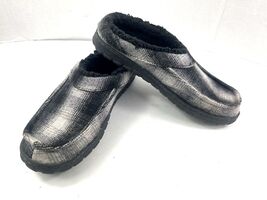 Eddie Bauer Slipper Men 9 MYurt Shoes Black White Plaid Slip on Moccasin - $19.62