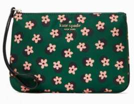 Kate Spade Chelsea Green Floral Nylon Wristlet K8251 Wallet NWT $139 Retail - £38.88 GBP
