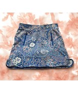 T by Talbots Skort Womens Size MP Skirt Shorts Pockets Stretch floral blue - $24.75