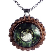 Metatrons Cube Necklace Wood Bohemian Sacred Geometry Pendant with Chain - £12.70 GBP