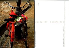 Germany Freiburg i. Breisgau Augustinerplatz Flowers Bicycles Vintage Postcard - £7.37 GBP