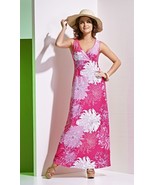 LONG SUNDRESS MAXI A-LINE DRESS NATURAL SUMMER PEONY MADE IN EUROPE S M ... - £94.02 GBP