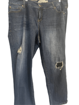 Torrid Women&#39;s Blue Mid Rise Medium Wash Distressed Ex-Boyfriend Jeans Size 18 - £25.25 GBP