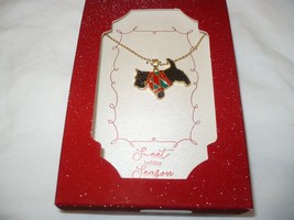 Holiday Time Women's Fashion Jewelry Gold Tone 18" Necklace W Scottie Dog NEW - £10.64 GBP
