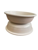 2 Fiesta Fiestaware Homer Laughlin White Cereal Soup Bowl HLC Impressed 6 7/8&quot; - £23.64 GBP