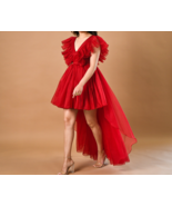 Organza Classy Puff Sleeves Babydoll Dress/Birthday dress/Women&#39;s Party ... - $199.00