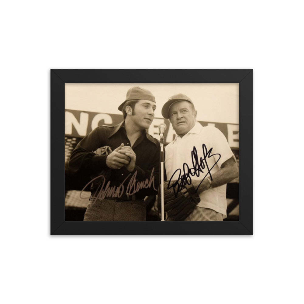 Bob Hope & Johnny Bench signed promo photo Reprint - £51.06 GBP