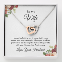 Husband To Wife Jewelry Necklace 43 Years 43rd Wedding Anniversary Gifts By Year - £35.95 GBP+