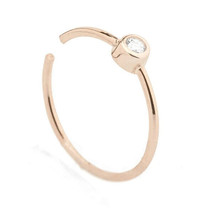 Nose Ring Piercing 14K Gold plated Silver 2mm CZ Round Cut Solitaire Petite  - £7.72 GBP