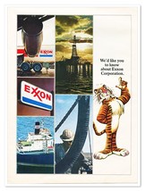 Print Ad Exxon Corporation Oil &amp; Gas Tiger Vintage 1973 Bi-Fold Advertisement - £11.49 GBP
