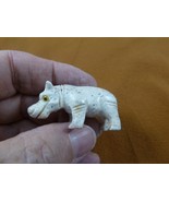 (Y-HIP-55) gray HIPPO Hippopotamus gem Gemstone carving SOAPSTONE River ... - $8.99
