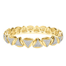 14K Yellow Gold Over 8&quot; Inch Men&#39;s Link Bracelet Round Simu. Diamond 9.85CT - £590.97 GBP