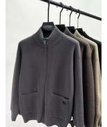 Men&#39;s Plus Size Zip-Up Ribbed Knit Cardigan - $301.71 CAD
