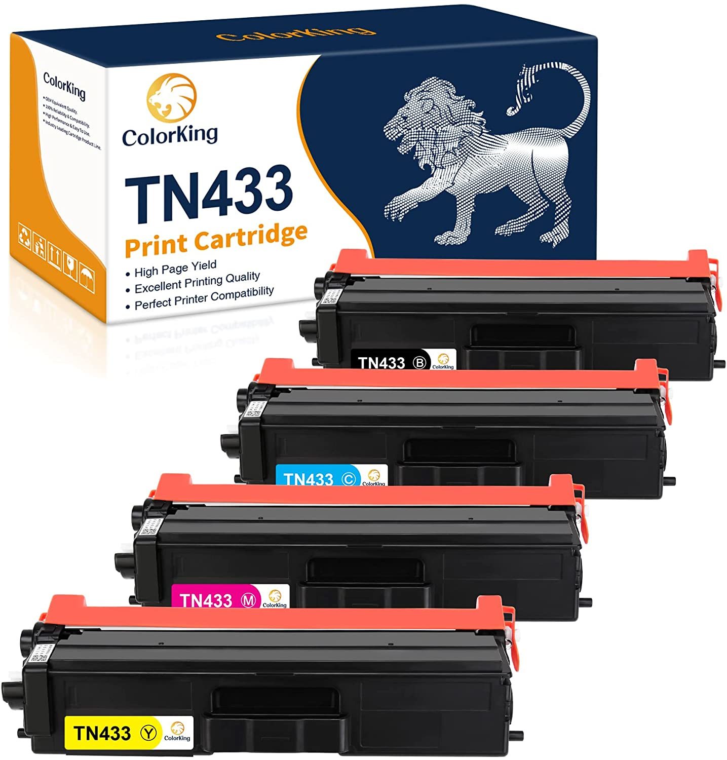 Primary image for Colorking Compatible Toner Cartridge Replacement For Brother Tn433, 4 Pack
