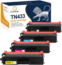 Colorking Compatible Toner Cartridge Replacement For Brother Tn433, 4 Pack - £48.69 GBP