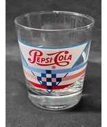 Vintage PEPSI COLA Old Fashioned Or Rocks Glass Tumbled NASCAR Checkered... - $10.98