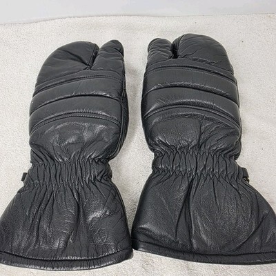 Men's XL Black Leather Insulated Conroy Trigger 3 Three-Finger Mittens Gloves Item image 3
