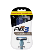 BIC Flex 3 Titanium Disposable Razors for Men, 3 Blades, 3 Count - $19.20 CAD