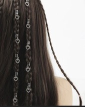 10 piece silver heart hair rings - Hair Jewellery - £9.56 GBP