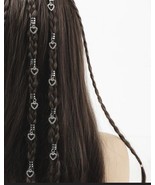 10 piece silver heart hair rings - Hair Jewellery - £9.57 GBP