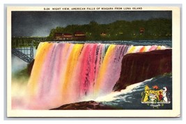 American Falls at Night Niagara Falls NY New York UNP WB Postcard T20 - £1.54 GBP