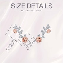 Sterling Silver Rose Ear Crawler Earrings for Women - £45.65 GBP