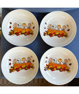 4 Peanuts Snoopy Thanksgiving Pasta Bowls Suddenly Its Fall Charlie Brow... - £47.01 GBP