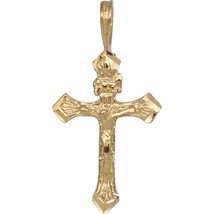 14K Gold Crucifix Religious Pendant Cross Jewelry - £52.86 GBP