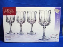 Longchamp Glassware Set of 4 Diamax Goblets 5 ¾ Oz NIB  - $21.99