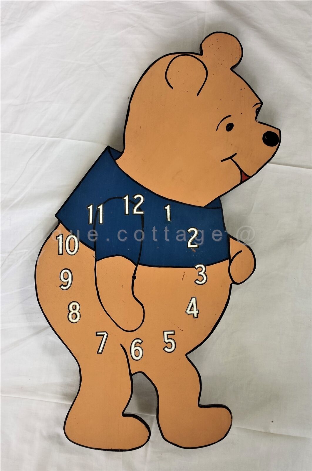 Primary image for vintage 30" wood WINNIE THE POOH large hanging wall clock face art OOAK handmade