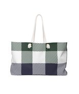 Tote Bags, Colorful Plaid Grid Style Weekender Tote Bag - £39.49 GBP