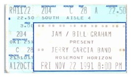 Jerry Garcia Bande Concert Ticket Stub Novembre 22 1991 Chicago Illinois - £39.62 GBP