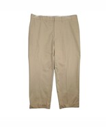 LANDS END Men&#39;s 38x27 Tailored Fit Tan Chino Slacks Dress Pants, Cuff He... - $29.11 CAD