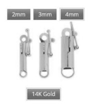 1 pcs 14k Solid White Gold Barrel Clasps 2 sizes to choose 2  3 OR 4 mm LOCK - $58.40