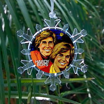 Hardy Boys Snowflake Multi Blinking Light Holiday Christmas Tree Ornament - £13.04 GBP