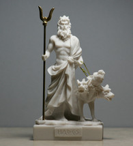 Hades Pluto Greek God of Underworld &amp; Cerberus Handmade Statue Figurine 5.1 in - £23.24 GBP