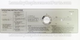 Gen 5 Instruction Decal For Wascomat Front Load Washer W75-W105-185 Part# 290101 - £4.65 GBP