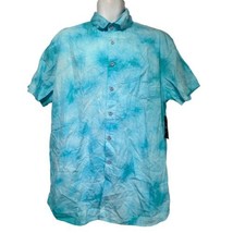 dikotomy blue tie dye button up short sleeve shirt Size XL - £13.19 GBP