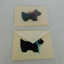 Handmade Hand Sewn Scottie Dog Blank Note Cards Lot of 2 Sew Thoughtful ... - $24.19