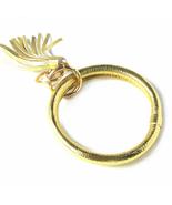 Elegance with Flair Gold Leatherette Round Enamel Tassel Key Ring - £6.72 GBP