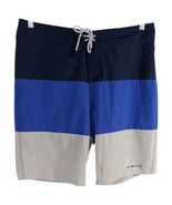 Oakley Swim Trunks Size 33 Blue White Board Shorts Swimming Bathing Suit - $15.99