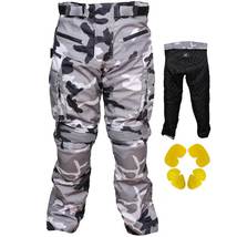 RIDERACT® Mens Waterproof Motorcycle Pant Grey Camouflage Tarzan Trouser - £83.17 GBP