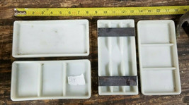 Lot Of 4 Vintage 1950s Dental Milk Glass Instrument Trays #39 - £50.95 GBP