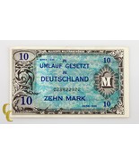 1944 Germany Post WWII Allied Military Currency 10 Mark (VF Condition - $55.09