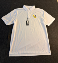 Straight Down Men&#39;s Large Performance Golf Polo Shirt White Logo Masters NWT $94 - £47.43 GBP