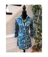 BCBG Max Azria Women&#39;s Size S Blue Multi Color Dotted Tunic Dress Polyester - $40.34 CAD