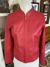 Halogen Hot Pink Leather Jacket Sz S - £64.63 GBP